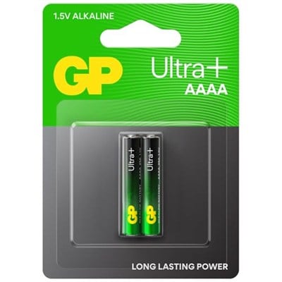 GP Batteries 25A Ultra Plus Lr8D425/E96/AAAA Boy İncenin İncesi Pil, 1.5 Volt, 2li Kart