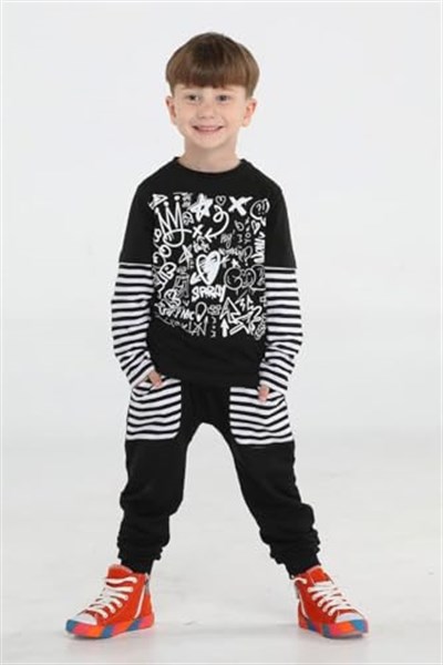 Grafiti Erkek Çocuk Pantolon + T-shirt Takım BN-009