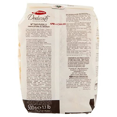 Granoro Dedicato Fusilli Granoro Dedicato 500 G