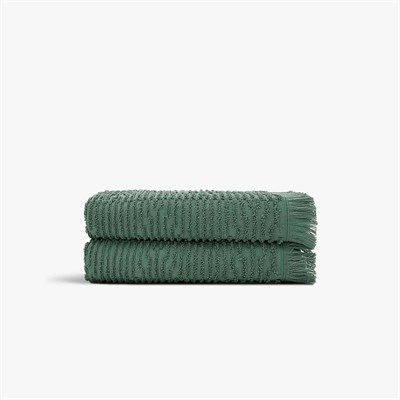 Green Black Anisa 2li El Yüz Havlusu %100 Pamuk Penye Jakarlı Yeşil 50x90 Cm