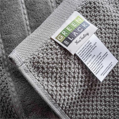 Green Black Anna 3lü Havlu Seti %100 Pamuk Jakarlı Antrasit