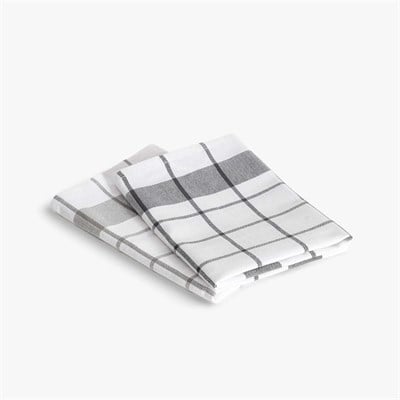 Green Black Esila 2li Ultra Emici Kurulama Havlusu Gri / Antrasit, %100 Doğal Pamuk , 45×65 cm Geniş Mutfak Bezi