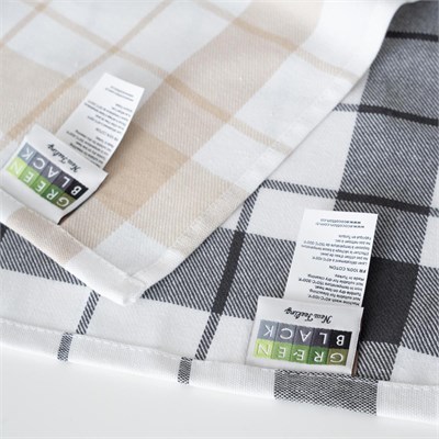 Green Black Esila 2li Ultra Emici Kurulama Havlusu Bej / Antrasit, %100 Doğal Pamuk , 45×65 cm Geniş Mutfak Bezi