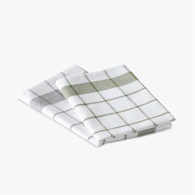Green Black Esila 2li Ultra Emici Kurulama Havlusu Gri/ Yeşil, %100 Doğal Pamuk , 45×65 cm Geniş Mutfak Bezi