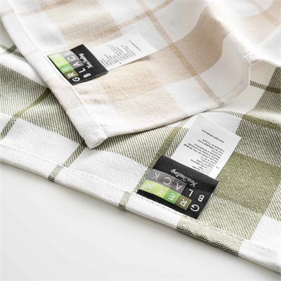 Green Black Esila 2li Ultra Emici Kurulama Havlusu Bej / Yeşil, %100 Doğal Pamuk , 45×65 cm Geniş Mutfak Bezi