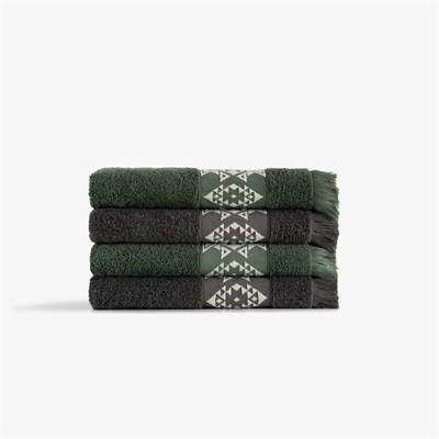 Green Black Hereke Heritage Serisi 4lü Havlu Seti Yeşil / Antrasit
