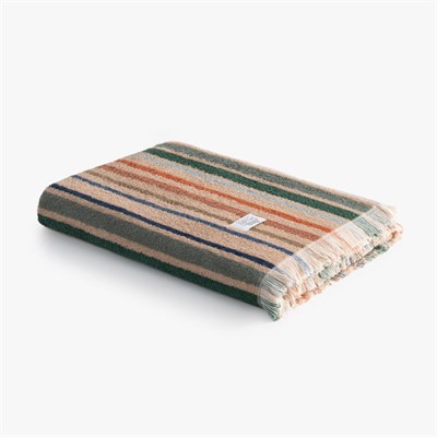 Green Black Stripe Earth Plaj Havlusu %100 Pamuk Renkli 90x160