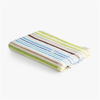 Green Black Stripe Green Plaj Havlusu %100 Pamuk Renkli 90x160