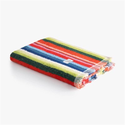 Green Black Stripe Red Plaj Havlusu %100 Pamuk Renkli 90x160