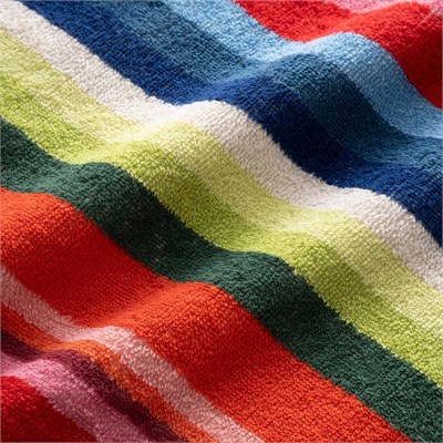 Green Black Stripe Red Plaj Havlusu %100 Pamuk Renkli 90x160