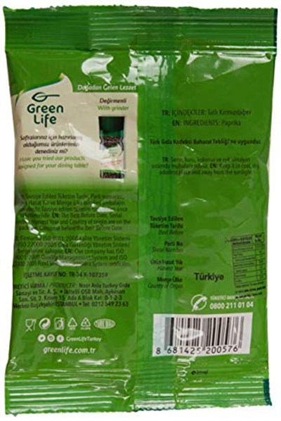 GREEN LIFE Tatlı Toz Biber Regular Yastık 70 Gr.