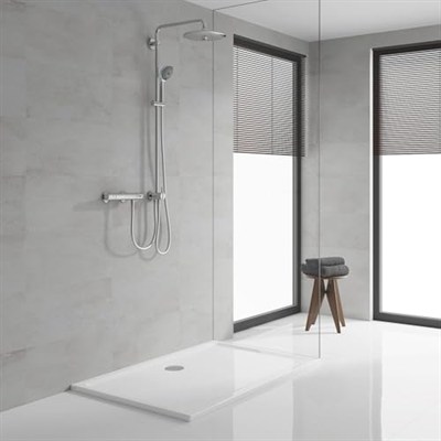 GROHE Vitalio Joy System 260 Yön Değiştiricili Duş Sistemi | Duvar Dışı Bağlantı | 3 Akışlı Tepe Duşu / 3 Akışlı El Duşu / 1750mm & 800mm Duş Hortumu | Su Tasarruflu | Duş Başlığı | Krom | 27357002