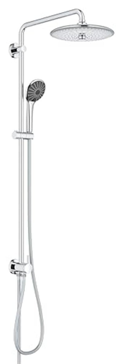 GROHE Vitalio Joy System 260 Yön Değiştiricili Duş Sistemi | Duvar Dışı Bağlantı | 3 Akışlı Tepe Duşu / 3 Akışlı El Duşu / 1750mm & 800mm Duş Hortumu | Su Tasarruflu | Duş Başlığı | Krom | 27357002
