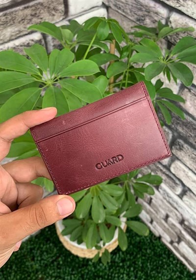 Guard Antik Bordo Hakiki Deri Kartlık Erkek/Kadın P1169