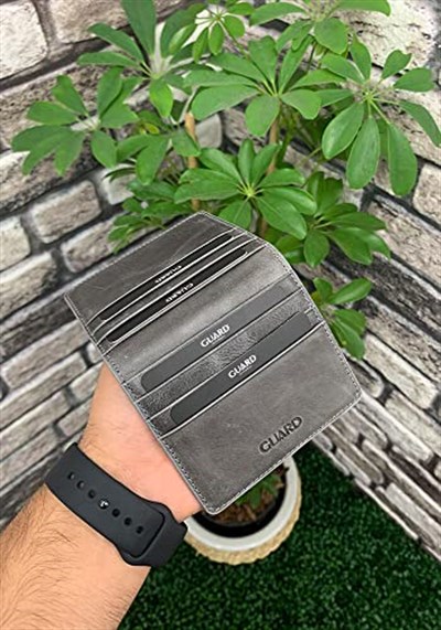 Guard Antik Gri Patlı Tasarım Hakiki Deri Kartlık Erkek/Kadın P5239