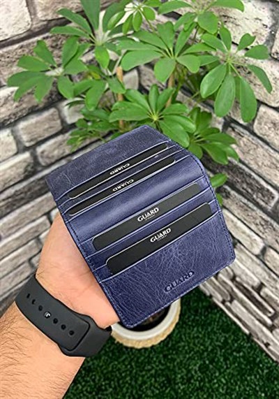 Guard Antik Lacivert Patlı Tasarım Deri Kartlık Erkek/Kadın P5239