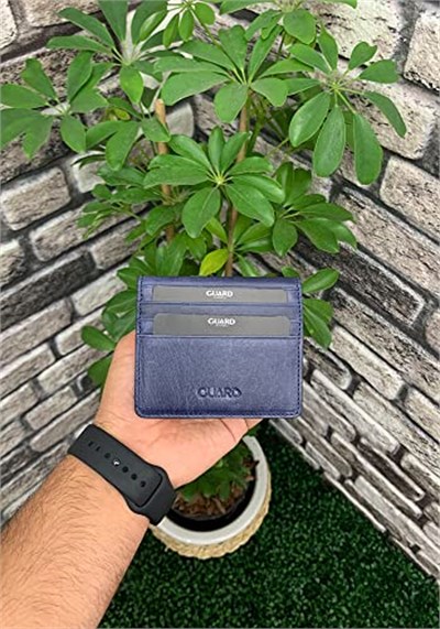 Guard Antik Lacivert Patlı Tasarım Deri Kartlık Erkek/Kadın P5239