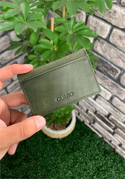 Guard Antik Yeşil Hakiki Deri Kartlık Erkek/Kadın P1169