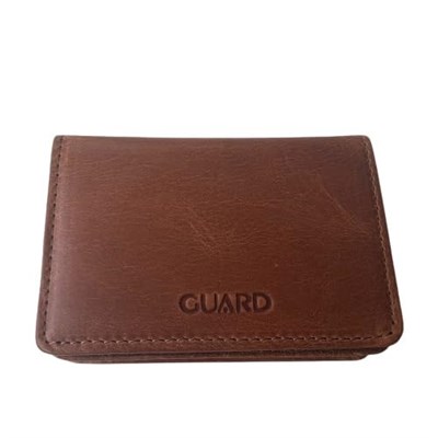 Guard Cüzdan Mini Mıknatıslı Kartlık Kartvizitlik Hakiki Deri 10.5x7.5x2 cm Mini (Taba Renk)