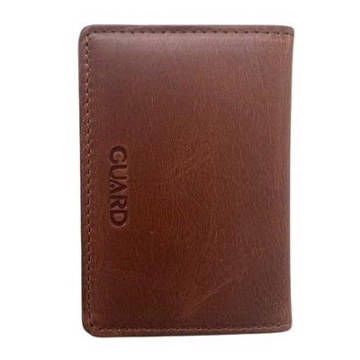 Guard Cüzdan Mini Mıknatıslı Kartlık Kartvizitlik Hakiki Deri 10.5x7.5x2 cm Mini (Taba Renk)