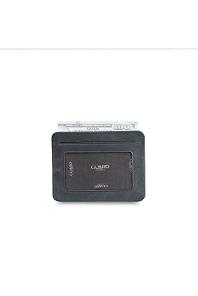 Guard Dikey Crazy Siyah Hakiki Deri Kartlık Erkek/Kadın P5171