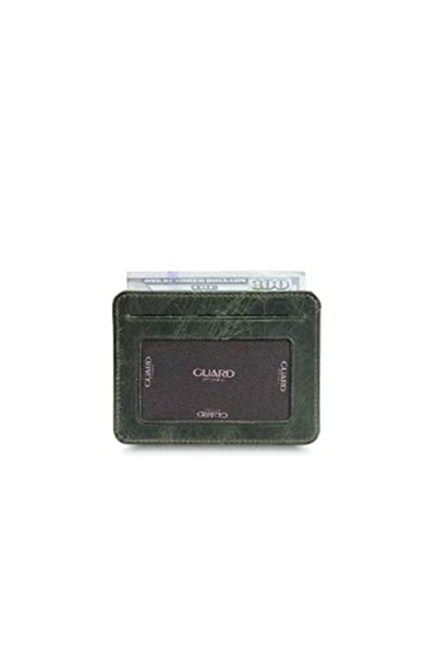Guard Dikey Crazy Yeşil Hakiki Deri Kartlık Erkek/Kadın P5171