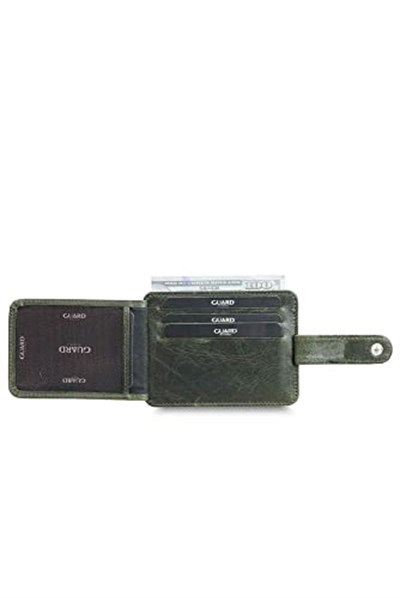 Guard Dikey Crazy Yeşil Hakiki Deri Kartlık Erkek/Kadın P5171