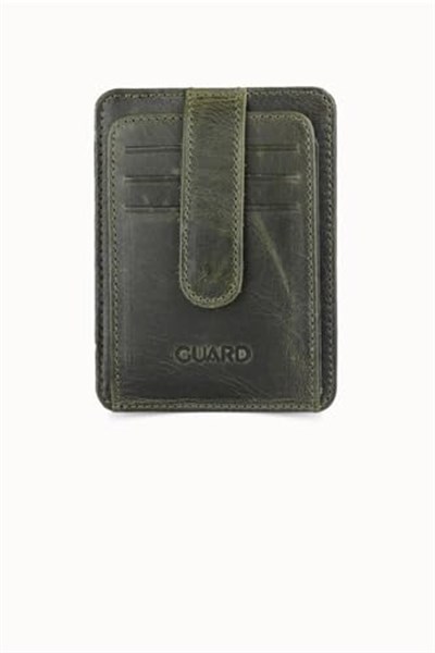 Guard Dikey Crazy Yeşil Hakiki Deri Kartlık Erkek/Kadın P5171