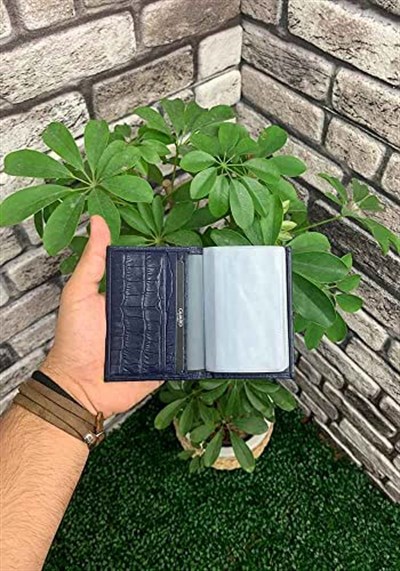Guard Lacivert Croco Desenli Hakiki Deri Lastikli Spor Kartlık Erkek P1041