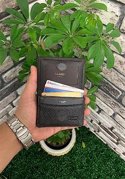 Guard Mıknatıslı Küçük Boy Kahverengi Hakiki Deri Kartlık/Kartvizitlik Erkek/Kadın P131