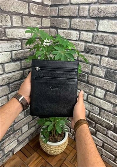 Guard Siyah Hakiki Deri Omuz Askılı Çanta Erkek/Kadın P1755