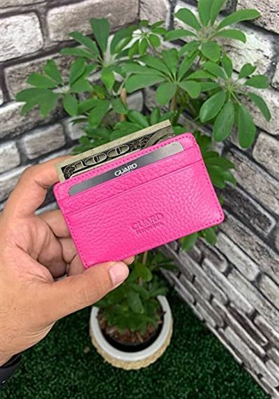 Guard Ultra İnce Fuşya Minimal Hakiki Deri Kartlık Erkek/Kadın P5150