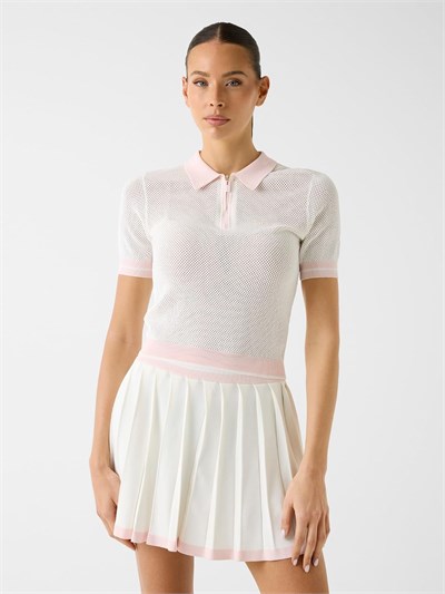 Guess Gabry Logolu Slim Fit Yarım Fermuarlı Kısa Kollu Polo Yaka Triko Bayan TRİKO V6GR04 Z0725 A10F