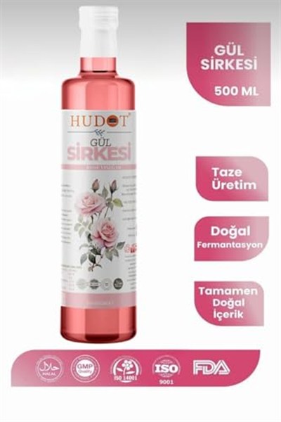 Gül Sirkesi Doğal Fermantasyon 500ml HUDOT ORGANİK