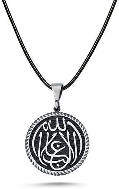 Gümüş La Galiba İllallah Yazılı Gümüş Kolye T7246