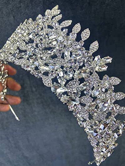 Gümüş Sena Model Yaprak Desenli Gelin Ve Kına Tacı