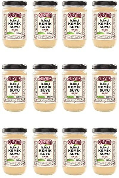 Gurvita Jöle Kıvamında İlikli Kemik Suyu Sade 320 Ml 12 li