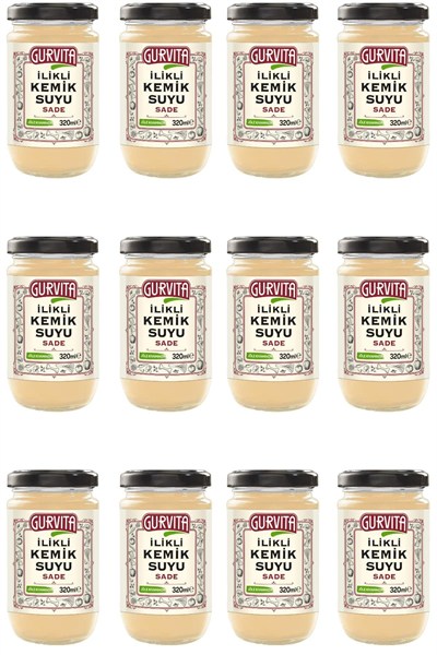 Gurvita Jöle Kıvamında İlikli Kemik Suyu Sade 320 Ml 12 li