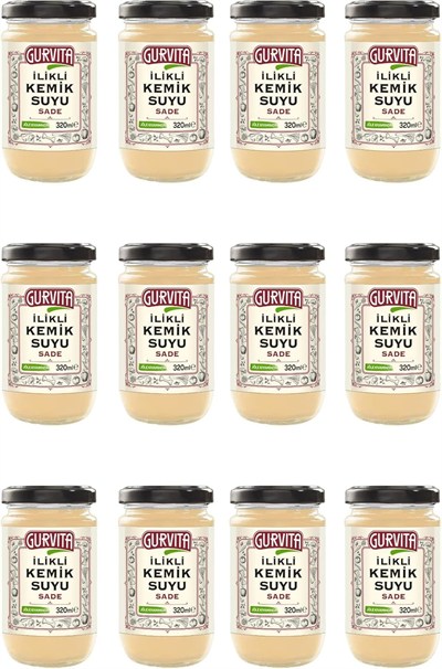 Gurvita Jöle Kıvamında İlikli Kemik Suyu Sade 320 Ml 12 li