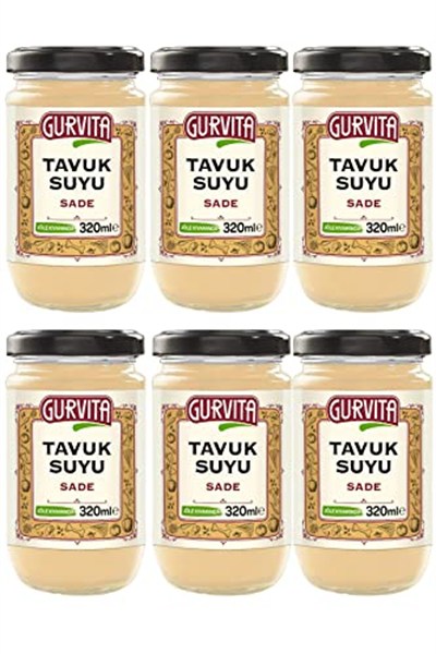 Gurvita Jöle Kıvamında Tavuk Suyu Sade 320 Ml 6lı