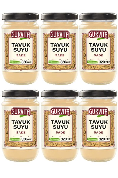 Gurvita Jöle Kıvamında Tavuk Suyu Sade 320 Ml 6lı