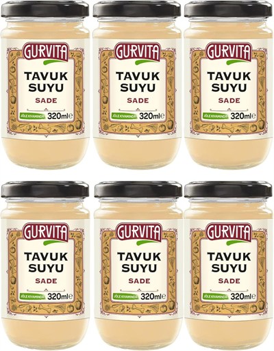 Gurvita Jöle Kıvamında Tavuk Suyu Sade 320 Ml 6lı