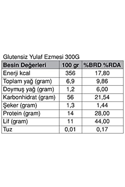 Güzel Ada Gıda Glutensiz Yulaf Ezmesi 300 Gr