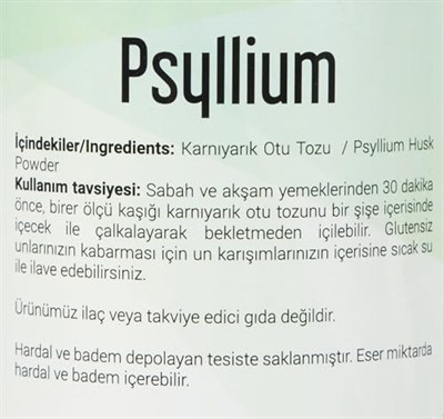 Güzel Gıda Organik Karnıyarık Otu Tozu Psyllium 250 Gr