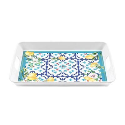 Guzzini Flower&Lemon Dikdörtgen Tepsi Melamin 47,7 x 34 cm