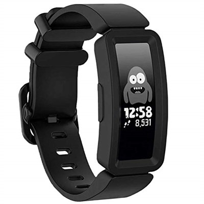 GVFM 6+ Çocuklar için Fitbit Ace 2 Bantları ile Uyumlu, Yumuşak Silikon Bilezik Aksesuarları Spor Kayışı Erkek bantları Fitbit Inspire HR & Ace 2 ile Uyumlu (Siyah)