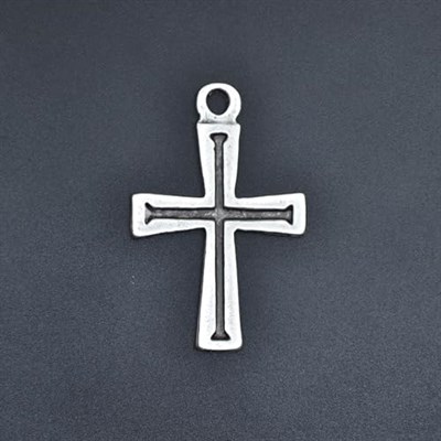 Haç Örme Zincir Kolye - Gümüş Kaplama - Erkek Kadın Kolye - No:1574