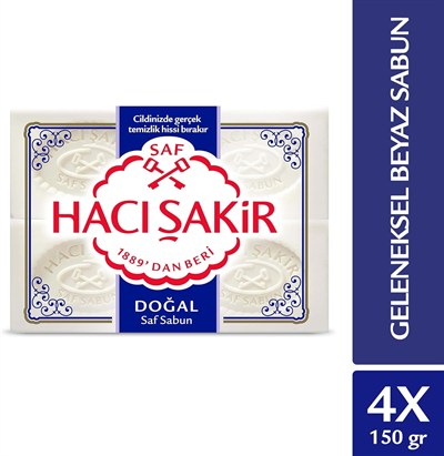 Hacı Şakir Doğal Geleneksel Beyaz Sabun (4 Adet)