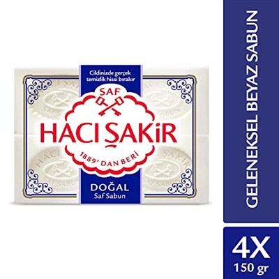 Hacı Şakir Doğal Geleneksel Beyaz Sabun (4 Adet)