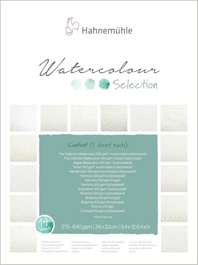 Hahnemühle 10 628 001 Watercolor Selection Suluboya Blok Kağıdı, 24x32, 200-600 GSM, 12 Çeşit - Seçenekler: 17x24, 24x32 cm, A4 Yatay, A5, A5 Yatay, A6, A6 Yatay...